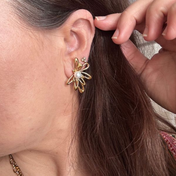 Sun pearl øreringe - Guldbelagt - Wolff Jewelry