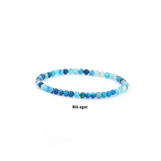 Armbånd 3mm blå agat