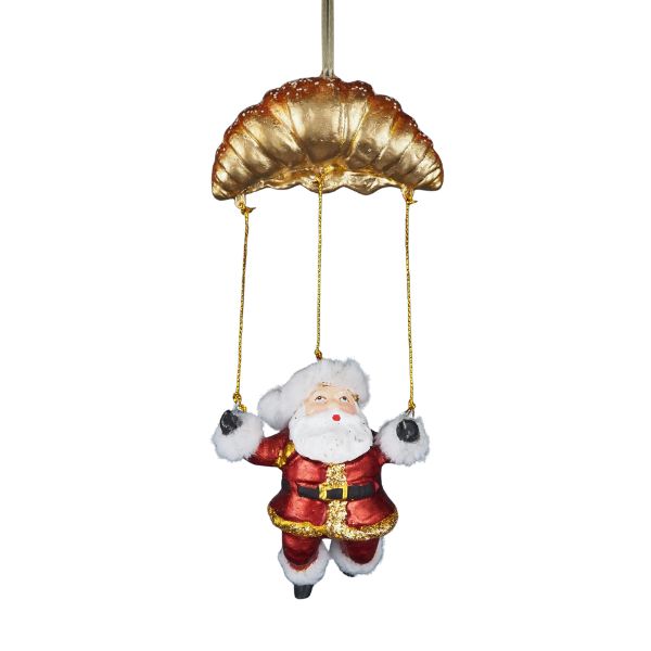 Julemand med croissant faldskærm - Julefigur