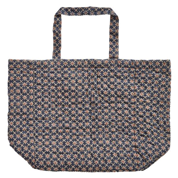 Quiltet taske - Mørkeblå print - Ib Laursen