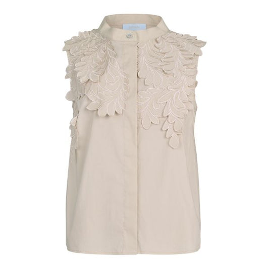 Skjorte m. blade - Sand - NOEN