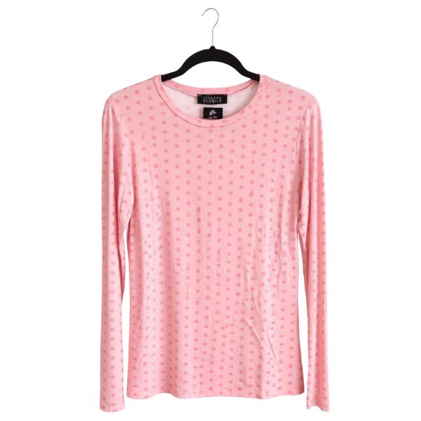 Langærmet t-shirt - Rosa prik - Lisbeth Merrild