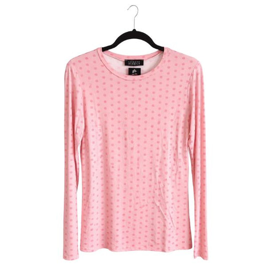 Langærmet t-shirt - Rosa prik - Lisbeth Merrild