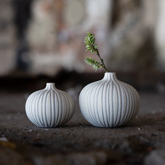 Bari vase H6cm - Lille sand m/ strib K39 - Lindform