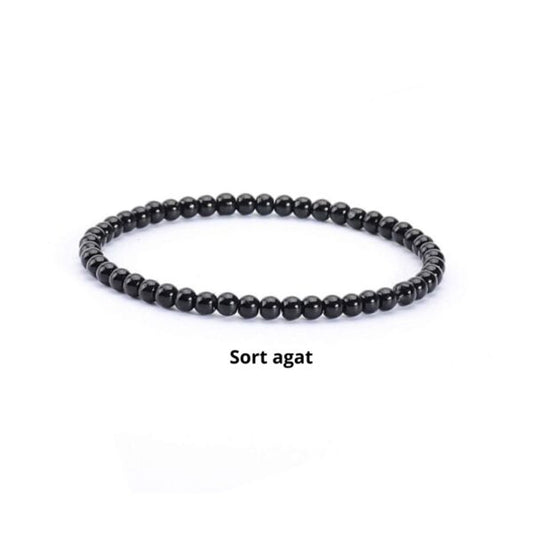 Armbånd 3mm sort agat