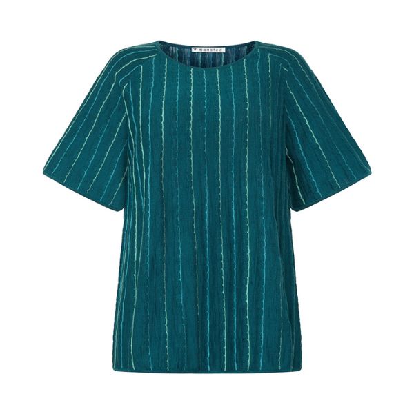Gabi bluse - Dark aqua - Mansted