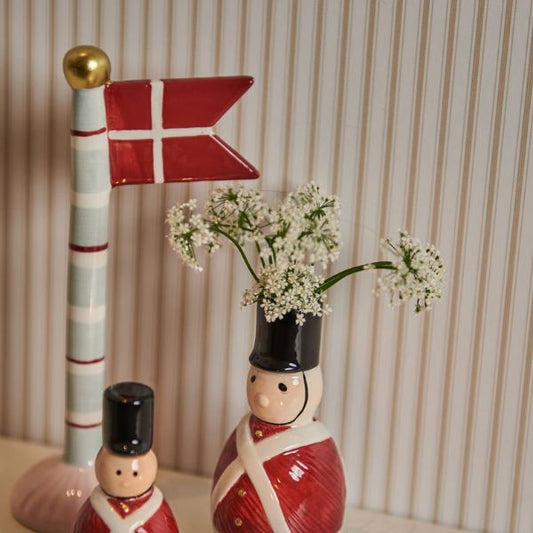 Keramikflag 19cm - Blå/hvide striber - Speedtsberg