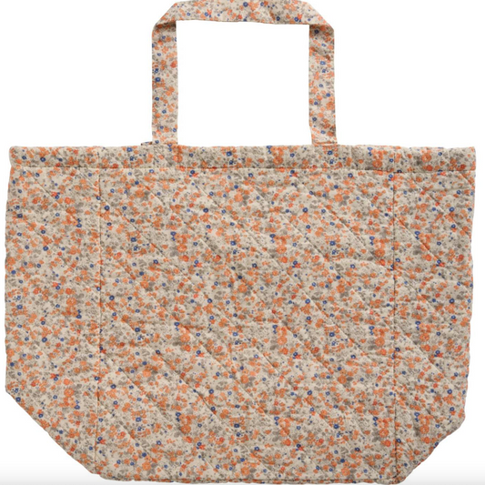 Quiltet taske - Orange blomster - Ib Laursen