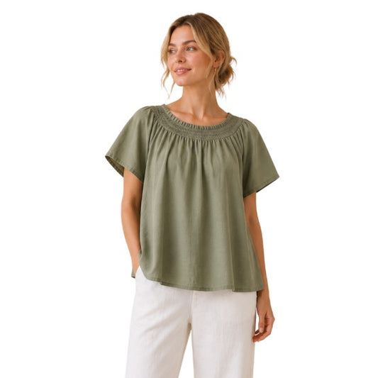 Vicky smock bluse - Salvie - Marc Lauge