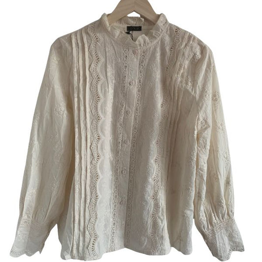 Lace skjorte - Ecru - Qnuz