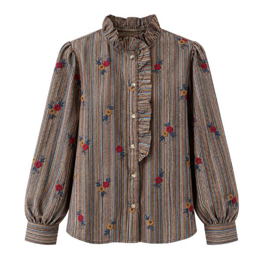 Flowii skjorte - Brun/blå - By Lund