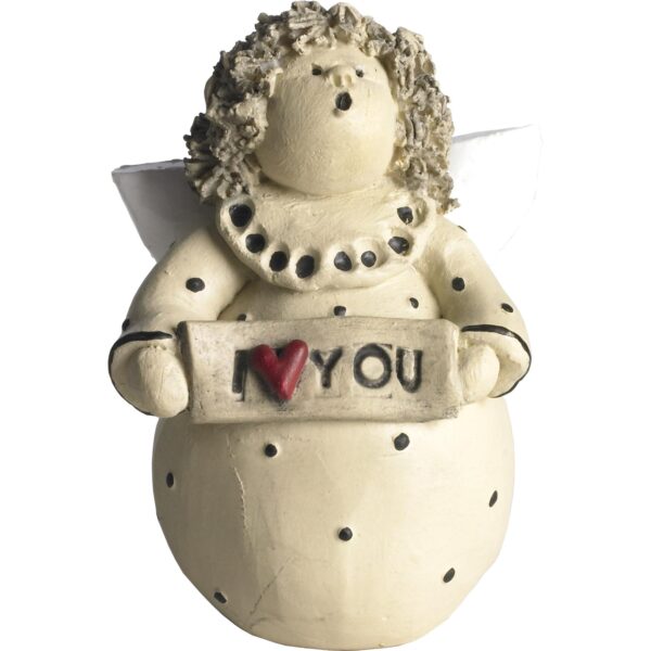 Skøn juleengel - 7cm " I love you"
