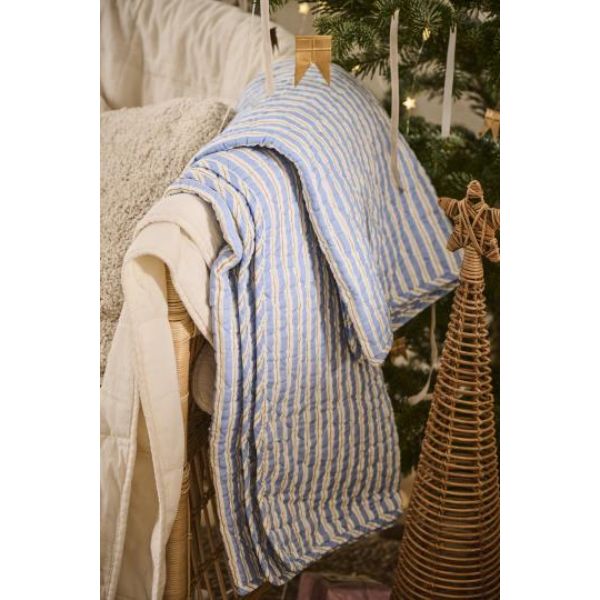 Quilt 130*180cm - Blå/hvid 07965-13 - Ib Laursen