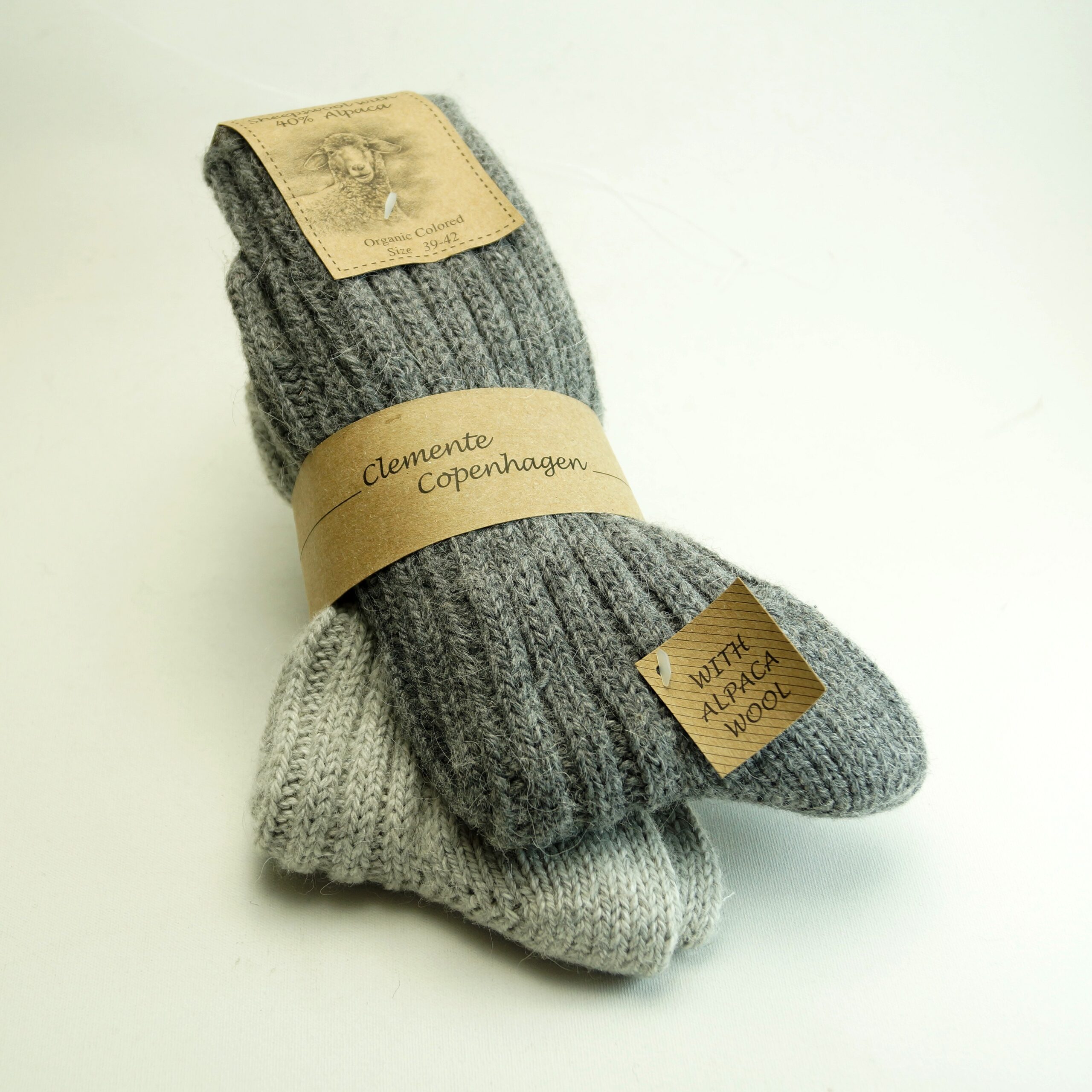 Tykke Alpaka sokker Grå/Mørkegrå - Ziga - pak - 40% Alpaka