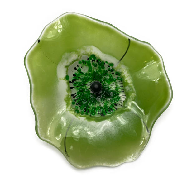 Lys grøn glasblomst, opak fra Grevelsgaard