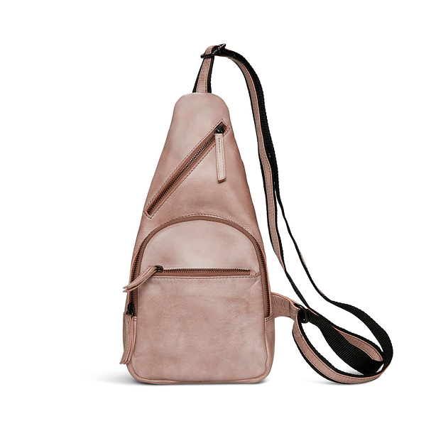 Pia Ries høj rosa skind bæltetaske 065-16
