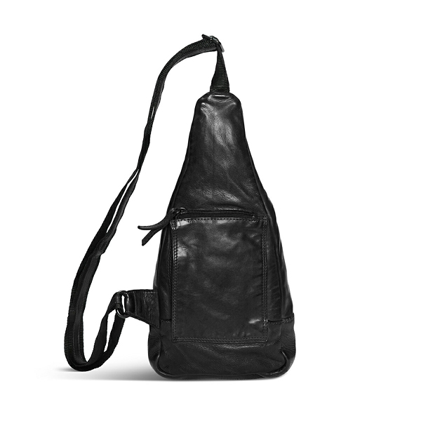 Pia Ries sort høj skind bæltetaske 065-1