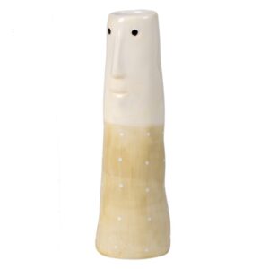 Lille vase med ansigt - Gul med prikker - Speedsberg