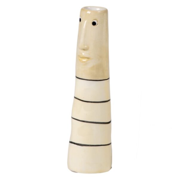 Lille vase med ansigt - Gule med striber - Speedsberg