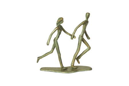 Figurine løb - 18 cm - Antik guld - Speedsberg