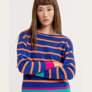 Jaquards sweater - Kobolt blå FUWO232 - Surkana