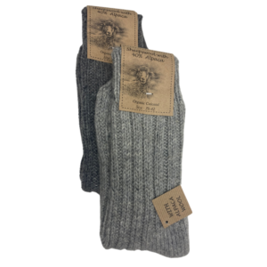 Tykke alpaka sokker - Grå/mørkegrå