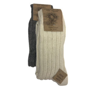 Tykke alpaka sokker - Creme/grå