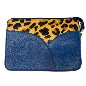 Meredith taske - blå leopard - Soruka, 81101