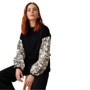 Aitza sweater - Sort mønster - SKFK