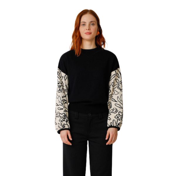 Aitza sweater - Sort mønster - SKFK