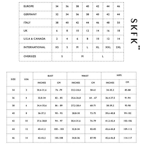 SKFK - Størrelser