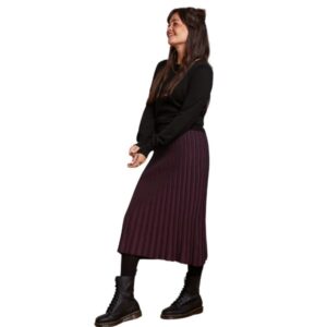 Knit Skirt Gilmour - Bordeaux/sort - King Louie