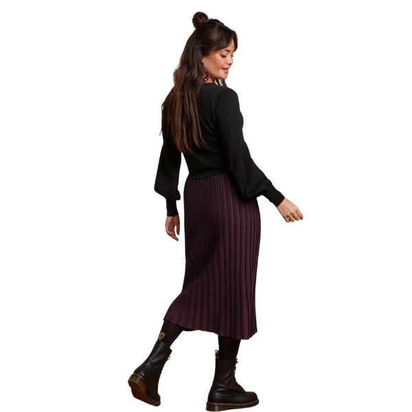 Knit Skirt Gilmour - Bordeaux/sort - King Louie