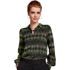 Maisie Blouise Jacquard - Glimmer Green - King Louie