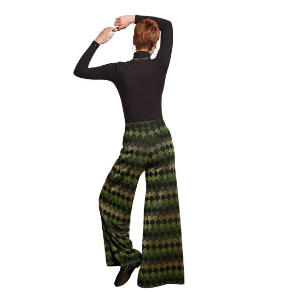 Border Palazzo pants - Glitter green - King Louie